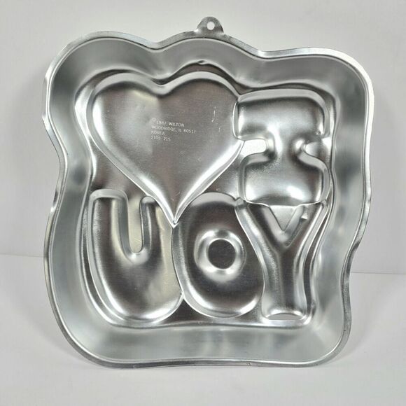 Wilton Vintage 80s Cake Pan I Love You 2105-215 Heart Valentine‎ Baking - Picture 2 of 6